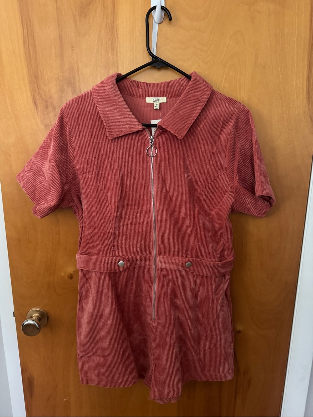 Kori Dusty Rose Corduroy Zip Jacket